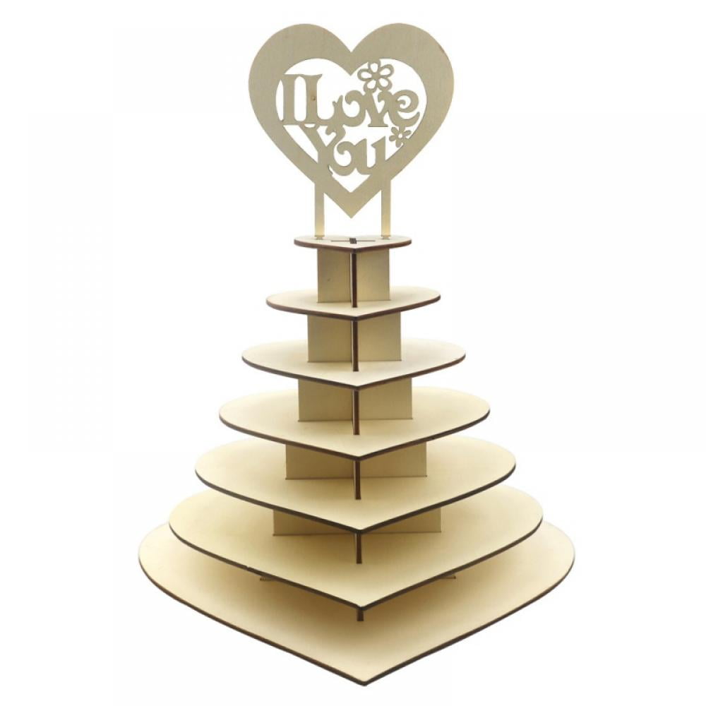 Wooden Heart Chocolate Dessert Display Holder Wedding Ferrero  Stand Decoration 