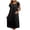 Black, variant on SwiftWear Women's Nightgowns Lace Short Sleeve Pleated Sleep Dress Satin Silk Scoop Neck Loose Nightshirt Solid Soft Pajamas Blue