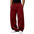 thumbnail image 2 of JIAYUE Men's Pants Casual Jogger Solid Color Knit Straight Leg Trousers Elastic Waist For Everyday Comfortable And Relaxed Fit Breathable Summer Outdoor Lightweight Wear, 2 of 8