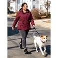 thumbnail image 4 of wantdo Women's Plus Size Puffer Jacket Windproof Winter Coat with Removable Hood Wine Red 5X, 4 of 9