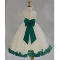 thumbnail image 3 of Ekidsbridal Satin Rose Petals Tulle Ivory Flower Girl Dress Junior Bridesmaid Gown Ballroom Pageant 302T M, 3 of 3