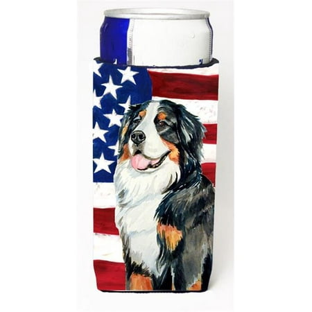 

Carolines Treasures LH9003MUK USA American Flag with Bernese Mountain Dog Michelob Ultra bottle sleeves for slim cans 12 oz.