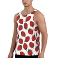 thumbnail image 2 of Fotbe Hand Drawn Strawberry Pattern Men's Quick Dry Workout Tank Top Gym Muscle Tee Fitness Bodybuilding Sleeveless T Shirt Breathable Workout Shirt-X-Large, 2 of 9