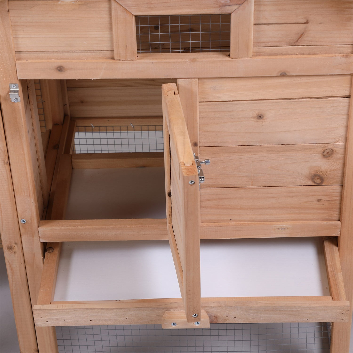 Pefilos 59" Large Chicken Coop Rabbit Hutch, Outdoor Wooden Pet Bunny House Hen Cage, Crib for 2 Rabbits Chicken Nesting Box, Beige Pefilos 59" Large Chicken Coop Rabbit Hutch, Outdoor Wooden Pet Bunny House Hen Cage, Crib for 2 Rabbits Chicken Nesting Box, Beige
