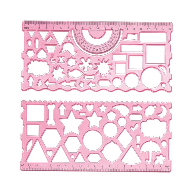 Modèle de Dessin Multifonctionnel Règle Géométrique pour les Parties de Règle Mathématiques Légères Bâtiment Rouge