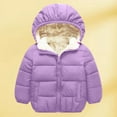 thumbnail image 2 of HNMKIU Boys and Girls Padded Coat and Thickened Baby Hooded Jacket Childrens Down Jacket Winter Coat for Kids 1-6 Years Light Purple-b,4-5Years, 2 of 4