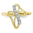 thumbnail image 5 of 10K Yellow Gold Ring Band Themed Cubic Zirconia CZ White, Size 5, 5 of 5