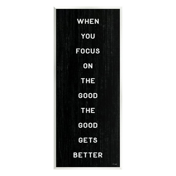 Stupell Industries Focus on Good Motivational Inspirational Painting Unframed Art Print Wall Art, 7 x 17