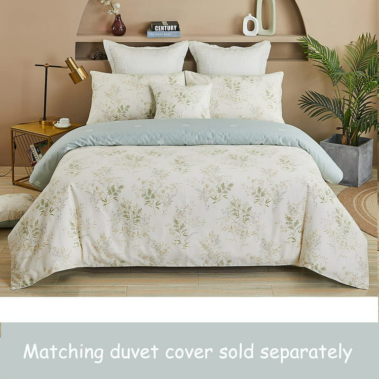 Mooreeke Floral King Bed Sheets, Soft Microfiber Flower Leaf Printed Bedding Sheets & Pillowcases, Deep Pocket Non-Slip Fitted King Patterned