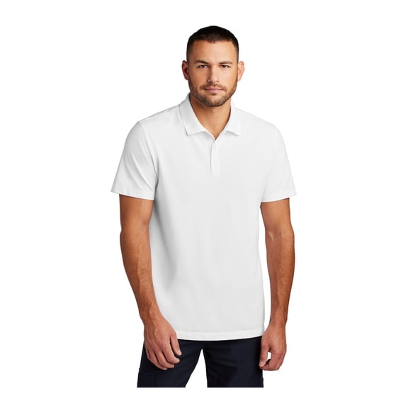 MERCER METTLE Unisex Stretch Pique Polo | Short Sleeve Collared Shirt for Men & Women, Casual Performance Polo for Work - White 4XL