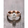 thumbnail image 2 of Limited Time Sale Classic 1.25 carat Morganite and Diamond Moissanite Engagement Ring in 10k Rose Gold for Women, 2 of 2