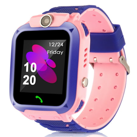 Waterproof Kids Smart Watches with GPS Tracker Phone Call for Girls Digital Wrist Watch, Sport Smart Watch, Touch Screen Cellphone with Camera Anti-Lost SOS Learning Toy for Kids Gift