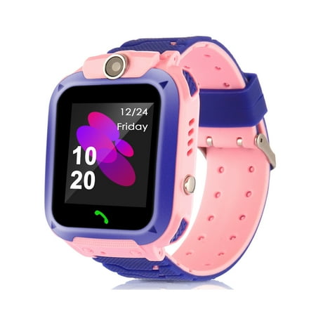 Waterproof Kids Smart Watches with GPS Tracker Phone Call for Girls Digital Wrist Watch, Sport Smart Watch, Touch Screen Cellphone with Camera Anti-Lost SOS Learning Toy for Kids Gift