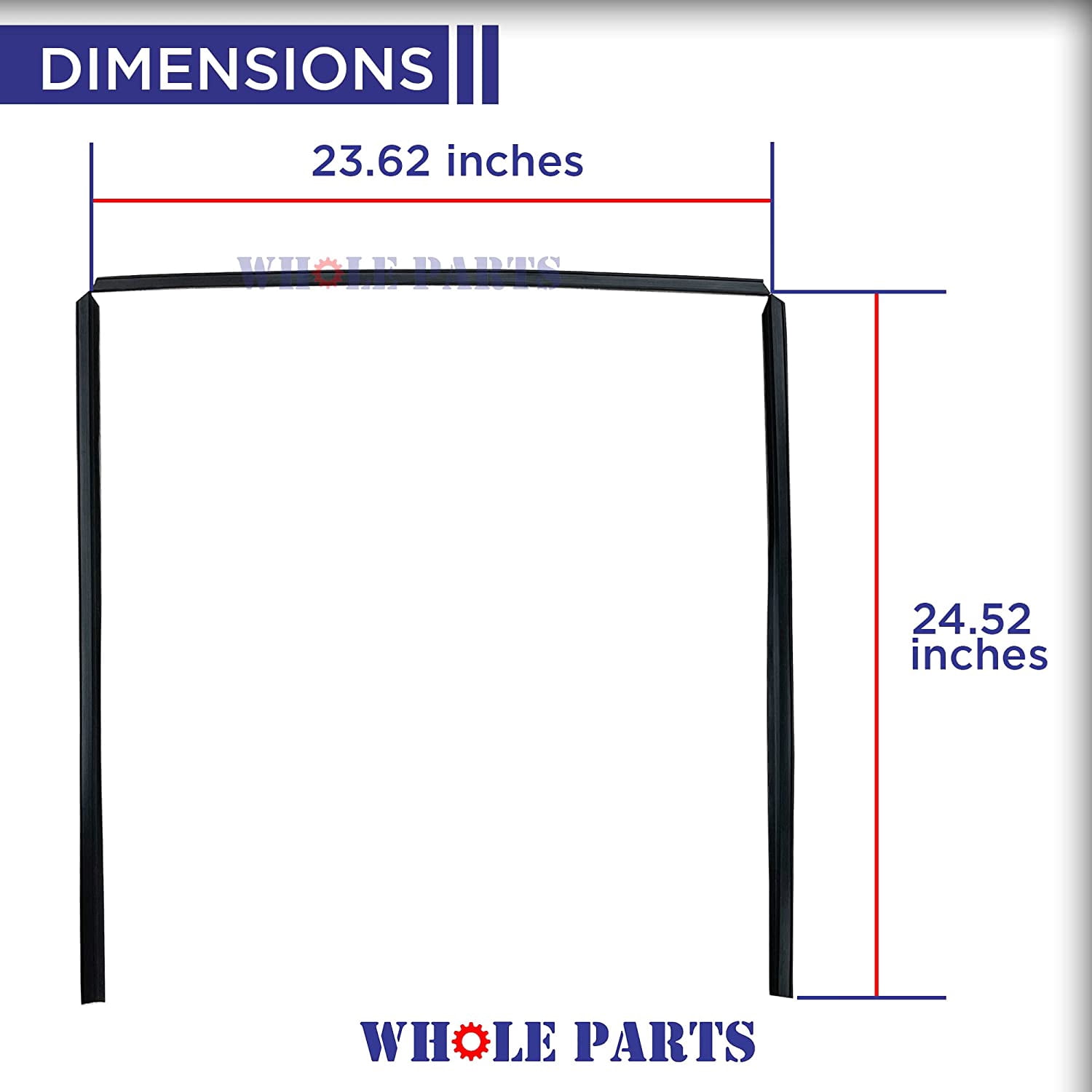Whole Parts Cabinet Seal Flange (Black color) for Whirlpool Part# W10864081 - Replacement & Compatible with Some Estate, Inglis, Jenn Air, Kenmore, Kitchen Aid, Roper and Whirlpool Dishwashers