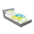 thumbnail image 2 of Ambesonne Abstract Fitted Sheet & Pillow Sham Set, Modern Ombre Circle, Twin, Blue White and Yellow, 2 of 2