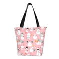 thumbnail image 1 of Fotbe Cute Pink Snowman Cat Bolsa de Playa con Estampado, Bolsa de Hombro, Bolsa de Mano Espaciosa, Bolsa de Viaje Ligera, Bolsa de Compras Versátil, 1 of 6