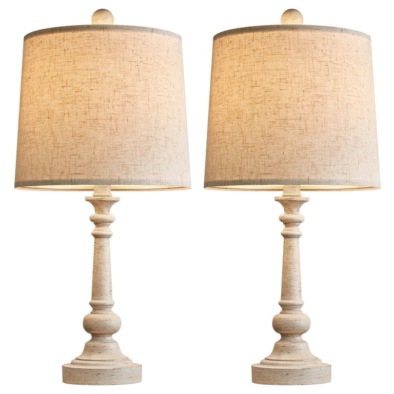 Oneach 20.25" Farmhouse Table Lamp Set of 2, Beige photo 8