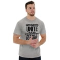 thumbnail image 4 of Introverts Unite Here Uncomfortable Men's Graphic T Shirt Tees Brisco Brands X, 4 of 4