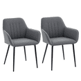 thumbnail image 1 of HOMCOM Dining Chairs Set of 2, Upholstered Accent Chairs with Metal Legs, 1 of 10