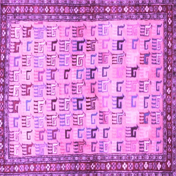 Ahgly Company Indoor Square Persian Purple Traditional Area Rugs, 4' Square