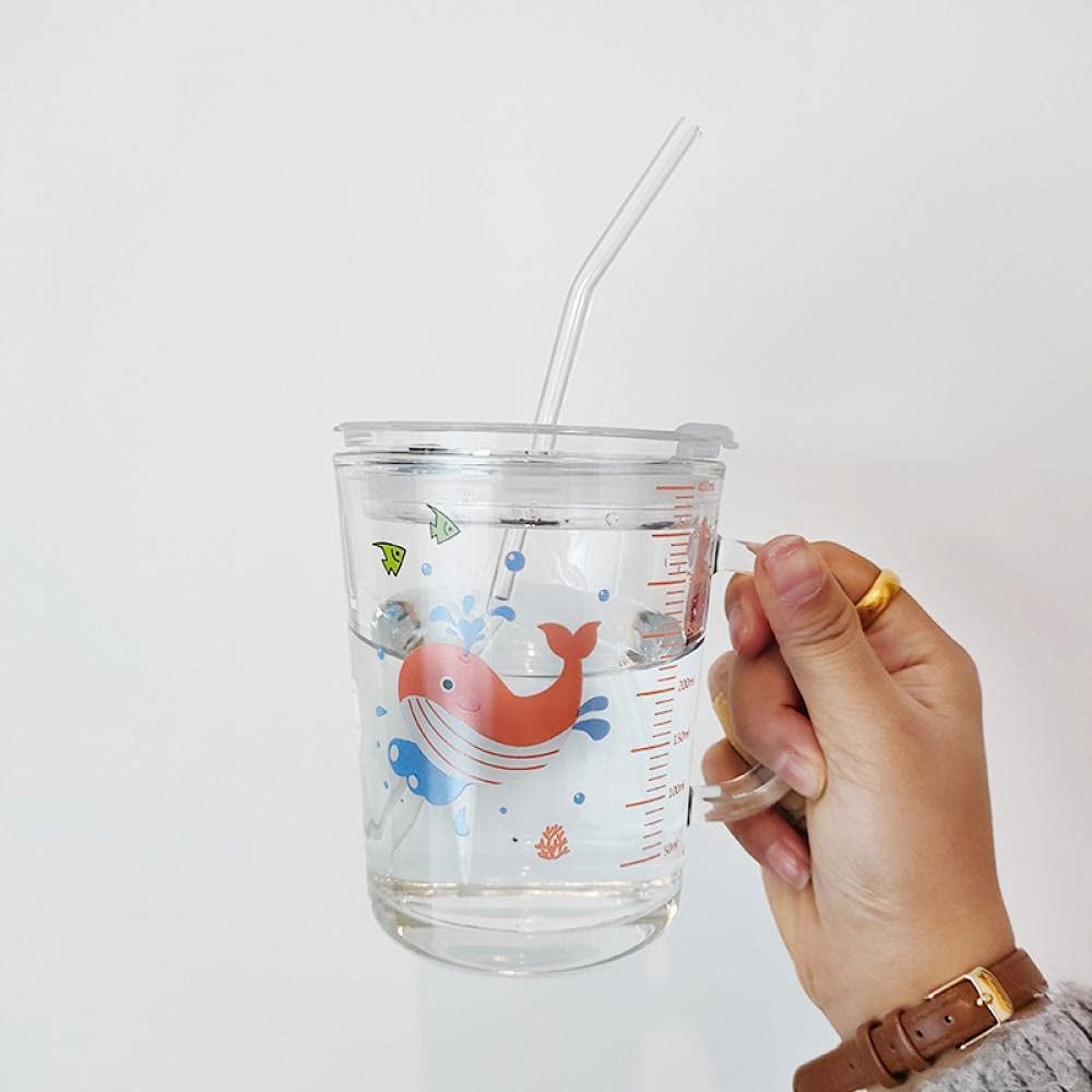 DanceeMangoo Cute Crocodile Reusable Glass Cup Glass Tumbler with