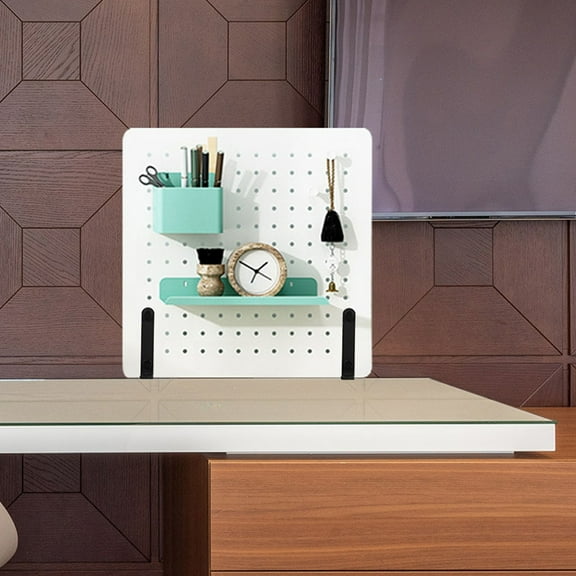 LEORX 2Pcs Stable Black Pegboard Support Table Brackets for Home Desk Panel Display