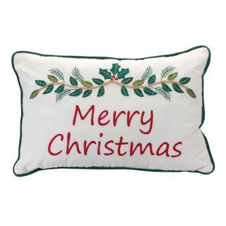 Melrose Beaded Joy and Noel Holiday Pillow (Set of 2)