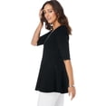 thumbnail image 2 of Jessica London Women's Plus Size Stretch Cotton Peplum Tunic, 2 of 5