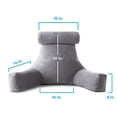 thumbnail image 4 of Linenspa Shredded Foam Reading Pillow with Neck Support - Extra Large Design for Adults - Perfect for Back Support While Relaxing, Gaming, Reading, or Watching TV - Soft Velour Cover, Stone, 4 of 4
