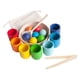 thumbnail image 3 of Bolas de arcoíris en vasos, juguete de clasificación de colores de bolas de arcoíris, juego de emparejamiento sensorial con bolsa de almacenamiento,, 3 of 9