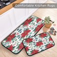 thumbnail image 5 of 2-Piece Kitchen Rugs Set Non-Slip Mats Carpet Floor for Kitchen, Bathroom (19.7"x27.6" & 19.7"x47.2") Red Berries and Flowers, 5 of 7