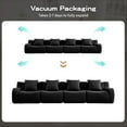 thumbnail image 6 of 4-Seat Boneless Sofa, High-Quality Teddy Fabric, No assembly Required Curved Armrest, Anti-slip Design, 32D High Density Sponge Full Compression Vacuum Packag for Studies Iiving Rooms (Black), 6 of 11