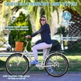 thumbnail image 6 of Lilypelle 24/26inch Beach Cruiser Bicycle for Women, 7 Speed Step Through Adult Commute Bike with Basket & Rack，White, 6 of 15