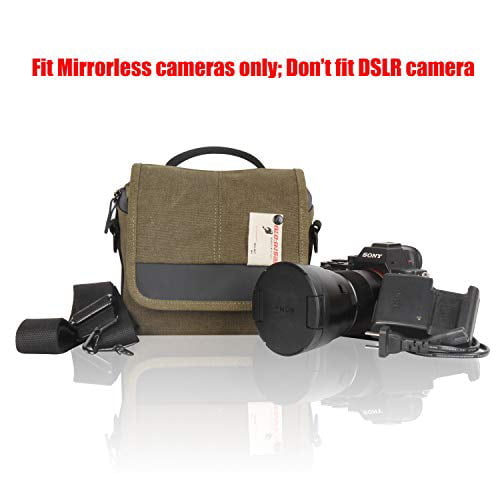Mirrorless Camera Bag Cute Compact Waterproof Canvas Messenger Bag for DSLR SLR Camera Case by Besnfoto Small Camera Bag for Women 