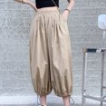 thumbnail image 4 of Lmnyox Women's Wide Leg Pants Elastic High Waist Trouser with Pocket Summer Fashion Flowy Palazzo Pants, 4 of 7