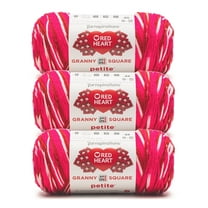 Red Heart® All In One Granny Square Petite™ #4 Worsted (Medium) Acrylic Yarn, Groovin 8.8oz/250g 440 Yards (3 Pack)