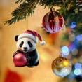 thumbnail image 4 of Christmas Decors Pink Christmas Ornament Cute Cartoon Panda Pendant Xmas Tree Hanging Decorations Party New Year Moose Supplies - A, 4 of 5