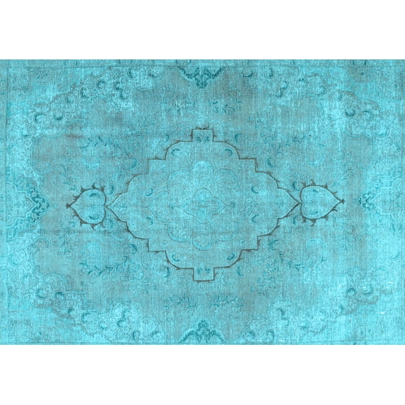 Ahgly Company Indoor Rectangle Persian Light Blue Traditional Area Rugs, 6' x 9'