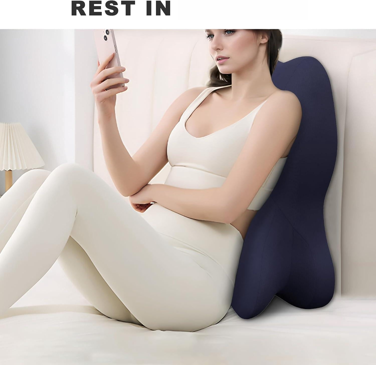 Memory Foam Wedge Pillow  Prone For Sleeping Reading Bed Support & Sitting Up Ideal Massage With Removable Cover