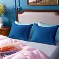 thumbnail image 2 of Lorviah 2 Pack Satin Pillowcases, Ultra Soft & Breathable 20"x26" Standard Size for Hair & Skin, Hypoallergenic Hidden Zipper Closure, Royal Blue, 2 of 6