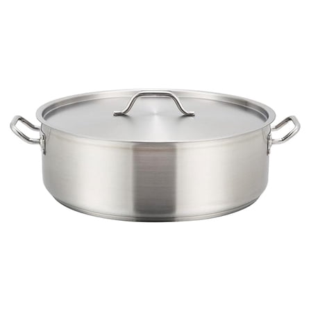 Winco Stainless Steel Brazier with Lid, 10 Quart - Professional Grade Cookware