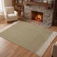 thumbnail image 3 of Brown Farmhouse Washable Area Rug 3'x5', Vintage Country Monochrome Textured Woven Cotton Tassels Kitchen Rugs, Non Slip Indoor Door Mat Throw Carpet for Entryway Living Room Nursery Laundry Room, 3 of 9