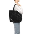 thumbnail image 3 of Sigee Black Marble Texture Abstract Print Large Capacity Zippered Tote Bag - Durable, Stylish and Versatile for Everyday Use, 3 of 9