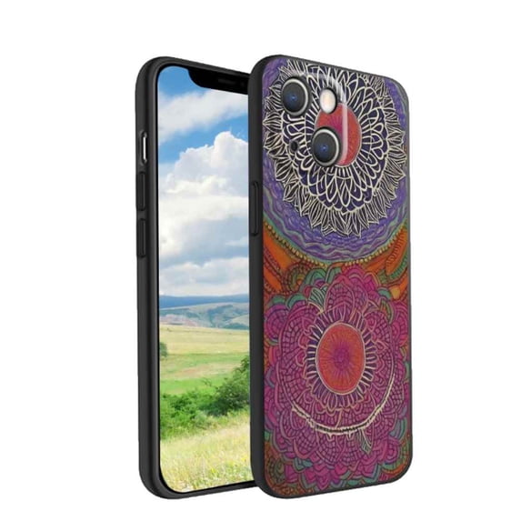 Compatible with iPhone 13 Phone Case, Mandala-2 Case Men Women, Flexible Silicone Shockproof Case for iPhone 13