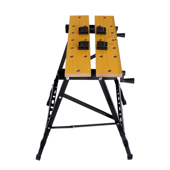 labwork 220lbs Capacity Adjustable Folding Workbench with Built-in Ruler & Protractor
