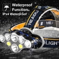 thumbnail image 3 of Faro, superbrillante, 12000 lúmenes, 6 LED, 8 modos, USB, con luz indicadora roja, faro recargable a prueba de agua, faro para acampar, Fishi, 3 of 4