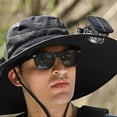 thumbnail image 1 of HLONK Solar Fan Hat For Men In Summer  With A Large Brim And UV Protection. Fisherman‘S Hat For Mountain Climbing  Fishing  Sun Protection  And Sun Shading, 1 of 3