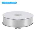 thumbnail image 2 of Uxcell 1 1/2 Inch x 100 Yard Satin Ribbon, Solid Color Gift Wrapping Polyester Ribbon for Bouquet Cake Bows, Extra White, 2 of 7