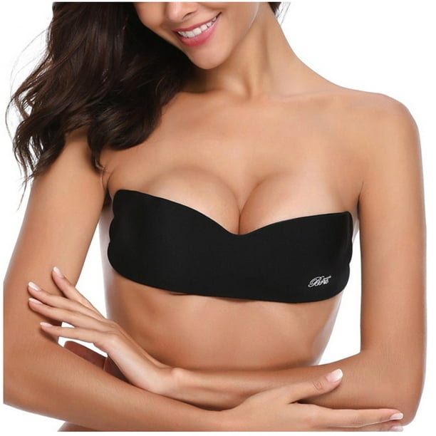 jovati Backless Strapless Bra Push Up Strapless Invisible Push Up Bra Tape  Silicone Pull-up Bra Summer Invisible Bra 