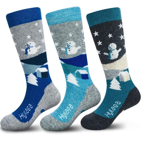 Merino Wool Ski Socks Kids Knee-high Warm Thermal Snowboard Skating Socks for Boys Girls Toddler